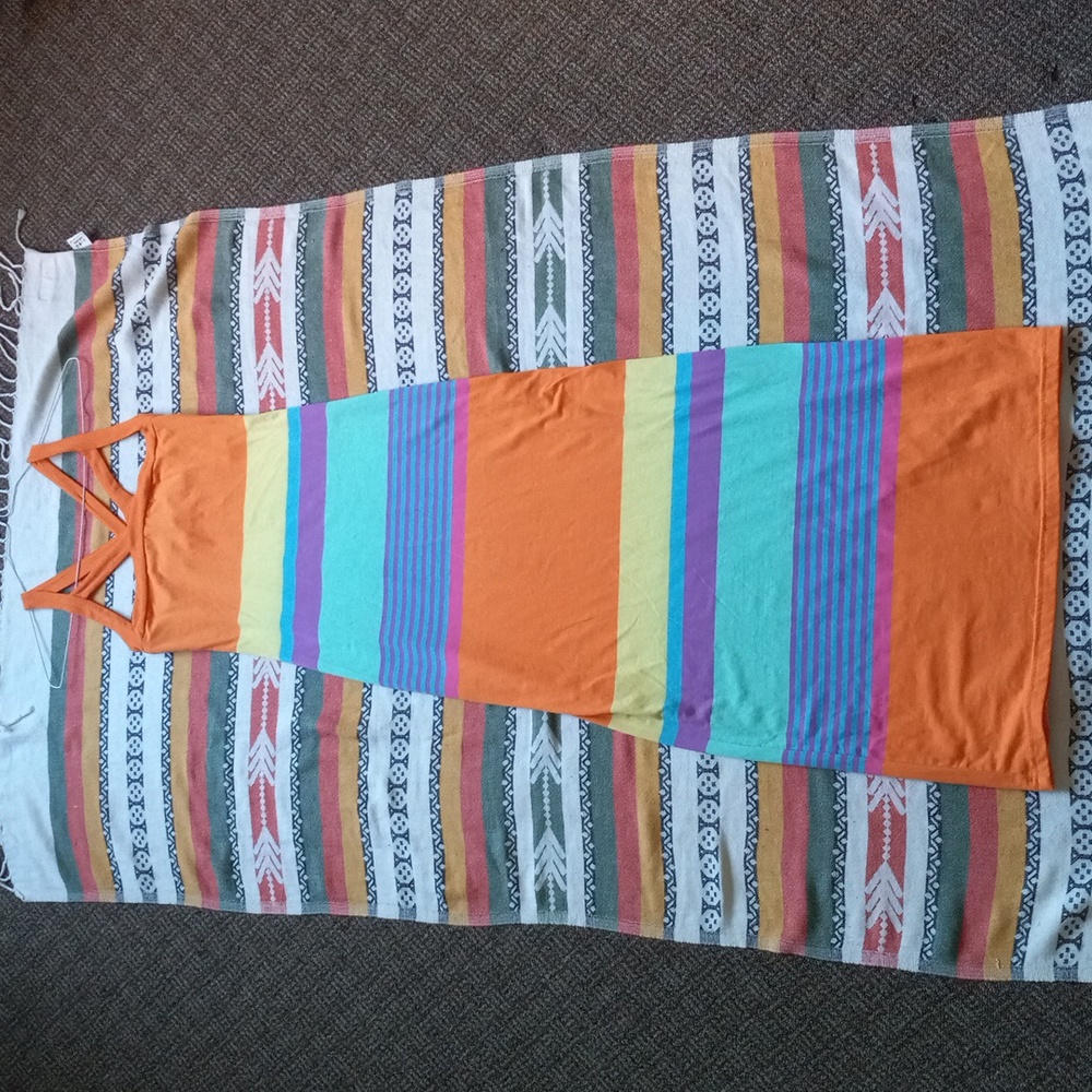A multicolored dress. Medium.